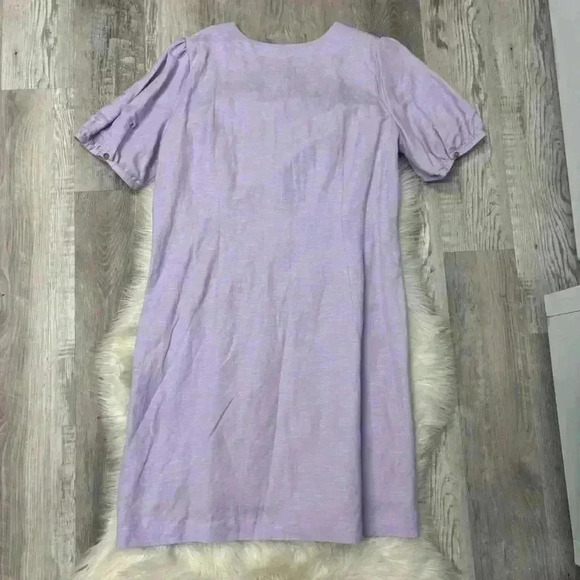 NWT Loft Ann Taylor lilac purple Button V-Neck Dress sz 14 - Picture 8 of 11